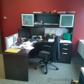 Espresso L-Suite Desk With Privacy Screen